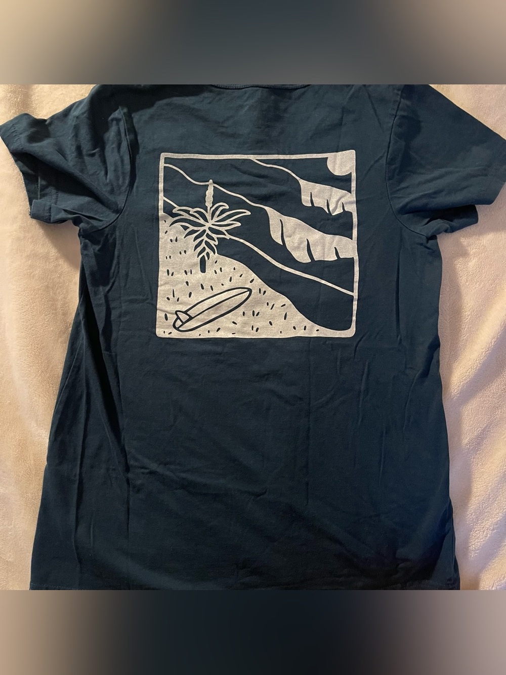 Classic Palm Surf Graphic Tee - Navy